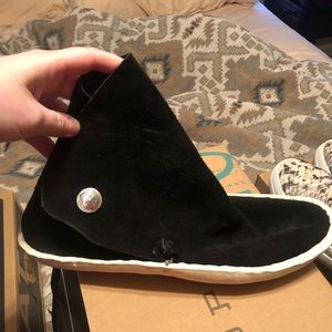 Black handmade moccasins